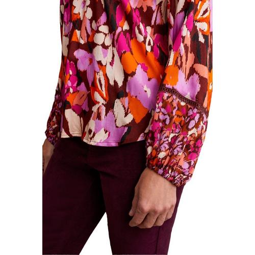 Women's Tribal Combo Print Long Sleeve V-Neck Blouse - Primary Image