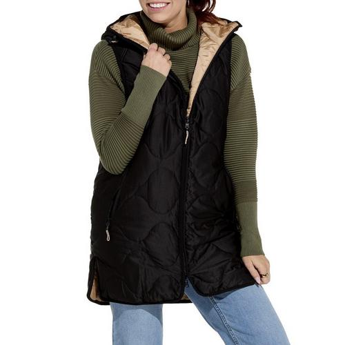 Women's Tribal Reversible Hooded Puffer Vest - Primary Image