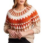 Women's Tribal Intarsia Scoop Neck Pullover Sweater - Thumbnail 3 of 3