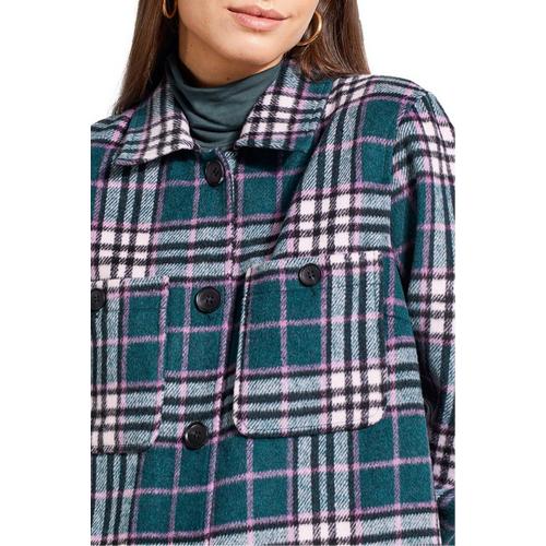 Women's Tribal Chest Pocket Long Sleeve Shacket - Primary Image