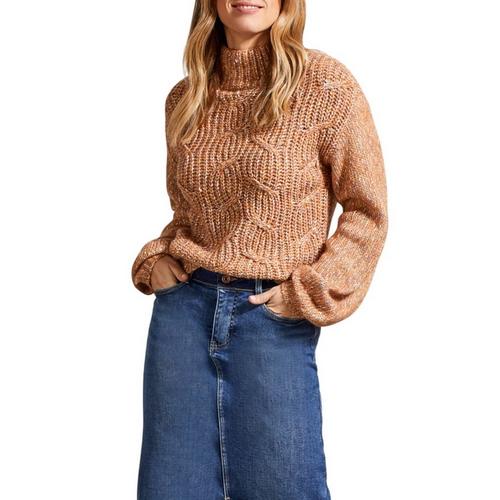 Women's Tribal Oversized Sweater Cowl Neck Pullover Sweater