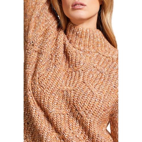 Women's Tribal Oversized Sweater Cowl Neck Pullover Sweater
