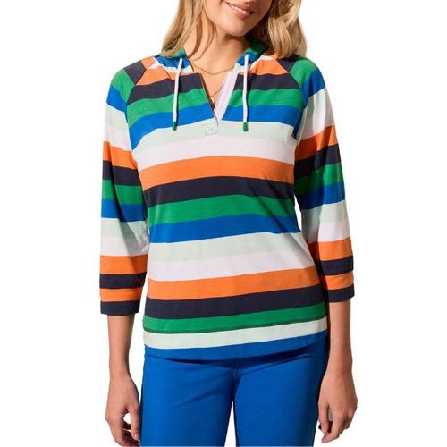 Women's Tribal Printed Drawstring Raglan Hoodie - Primary Image