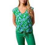 Women's Tribal Printed Sheering V-Neck Shirt - Thumbnail 1 of 3