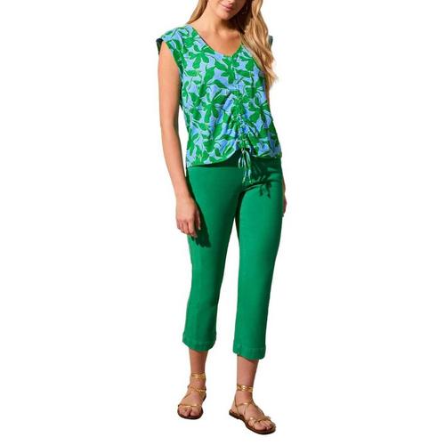 Women's Tribal Printed Sheering V-Neck Shirt - Primary Image