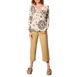 Women's Tribal Flowy Floral Notch Neck Pullover Sweater - Thumbnail 4 of 4