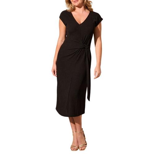 Women's Tribal Textured Front Tie Midi Dress - Primary Image