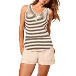 Women's Tribal Striped Cotton Henley Tank Top - Thumbnail 1 of 3