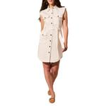 Women's Tribal Stretch Twill Denim Cargo Shirt Dress - Thumbnail 1 of 5