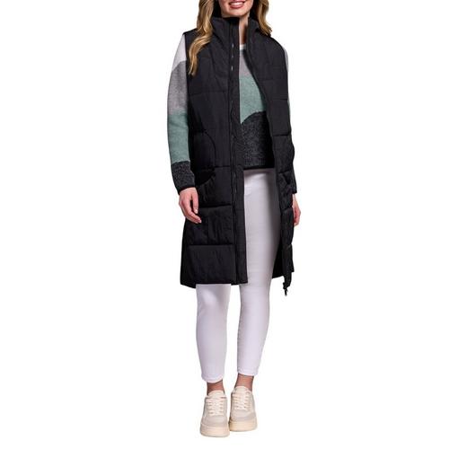 Women's Tribal Long Zip-Front Quilted Vest - Primary Image