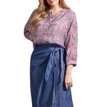 Women's Tribal Flowy Dolman 3/4 Sleeve Blouse - Thumbnail 1 of 3