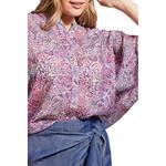 Women's Tribal Flowy Dolman 3/4 Sleeve Blouse - Thumbnail 3 of 3