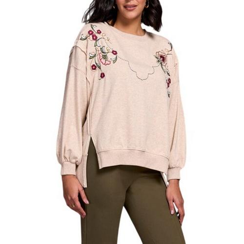Women's Tribal Embroidered Drop Shoulder Pullover Sweater - Primary Image