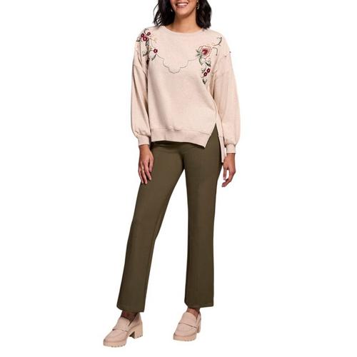 Women's Tribal Embroidered Drop Shoulder Pullover Sweater - Primary Image