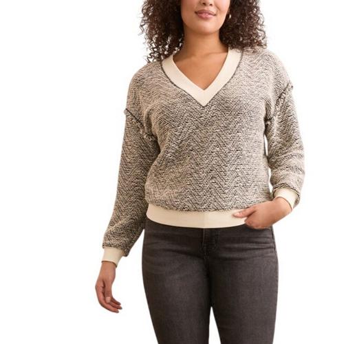 Women's Tribal Lightweight Textured-Knit V-Neck Pullover Sweater - Primary Image