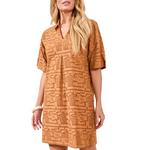 Women's Tribal Collared Tunic Shirt Dress - Thumbnail 3 of 4