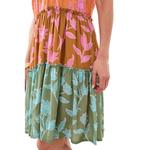 Women's Tribal Tiered Notch Neck Babydoll Dress - Thumbnail 3 of 4