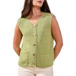 Women's Tribal Fancy Buttons Sleeveless Sweater Vest - Thumbnail 1 of 4