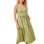 Women's Tribal Mixed Media Midi Dress - Thumbnail 2 of 4