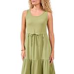 Women's Tribal Mixed Media Midi Dress - Thumbnail 3 of 4