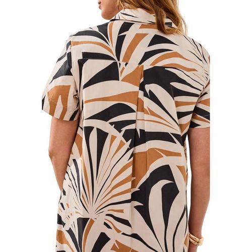 Women's Tribal Half Button Placket Shirt Dress - Primary Image