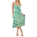 Women's Tribal Printed Challis Midi Shift Dress - Thumbnail 1 of 4