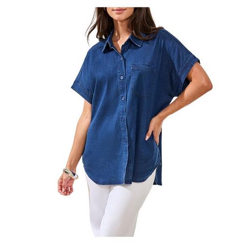 Women's Tribal Denim Campshirt Button Up Shirt - Primary Image
