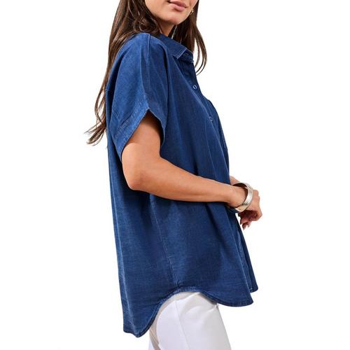 Women's Tribal Denim Campshirt Button Up Shirt - Primary Image