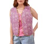 Women's Tribal Reversible Combo Print Sleeveless Sweater Vest - Thumbnail 1 of 4