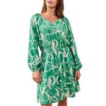 Women's Tribal Textured Long Sleeve Notch Neck Dress - Thumbnail 2 of 4
