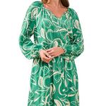 Women's Tribal Textured Long Sleeve Notch Neck Dress - Thumbnail 3 of 4