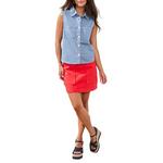 Women's Tribal Denim Sleeveless Button Up Shirt - Thumbnail 3 of 4
