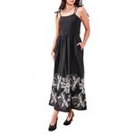 Women's Tribal Embroidery Square Neck Midi Dress - Thumbnail 2 of 4