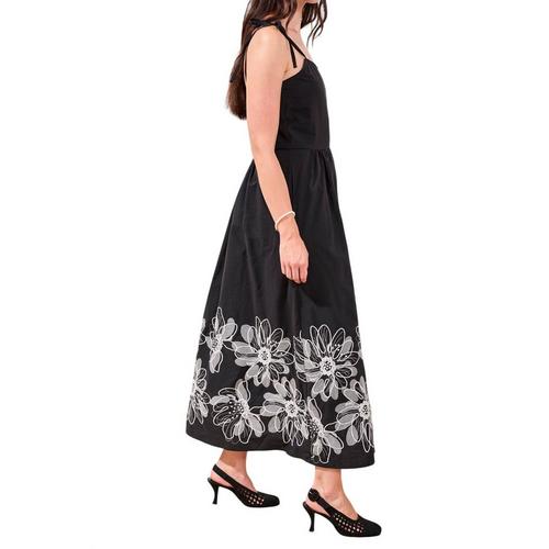 Women's Tribal Embroidery Square Neck Midi Dress - Primary Image