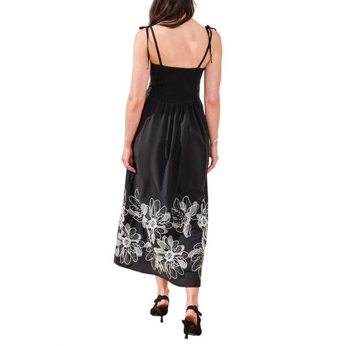 Women's Tribal Embroidery Square Neck Midi Dress - Primary Image