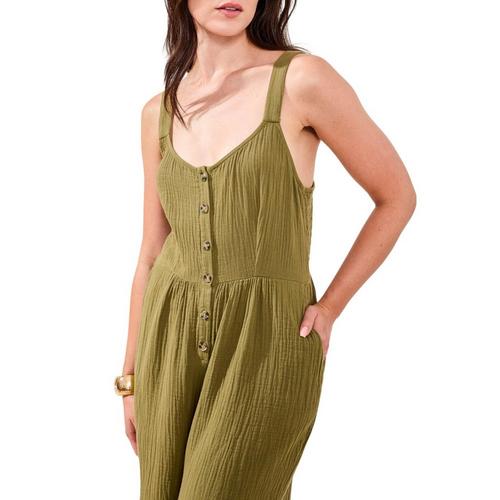 Women's Tribal Back Smocking Jumpsuit - Primary Image