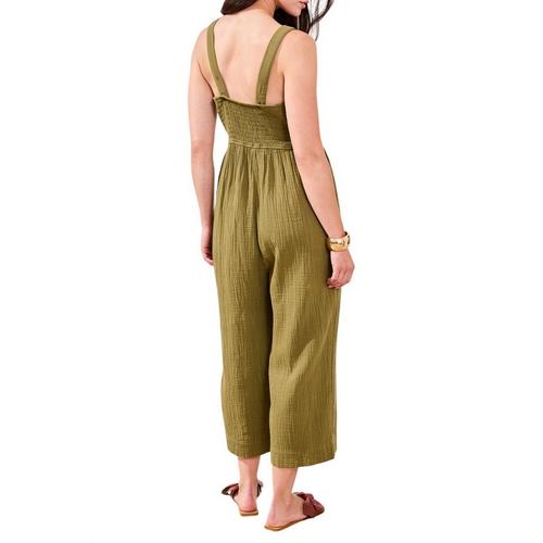 Women's Tribal Back Smocking Jumpsuit - Primary Image