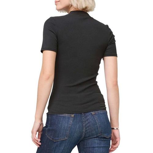 Women's DUER Ribbed Pima Mock Neck T-Shirt - Primary Image