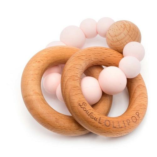 Loulou Lollipop Bubble Silicone and Wood Rattle Teether - Primary Image