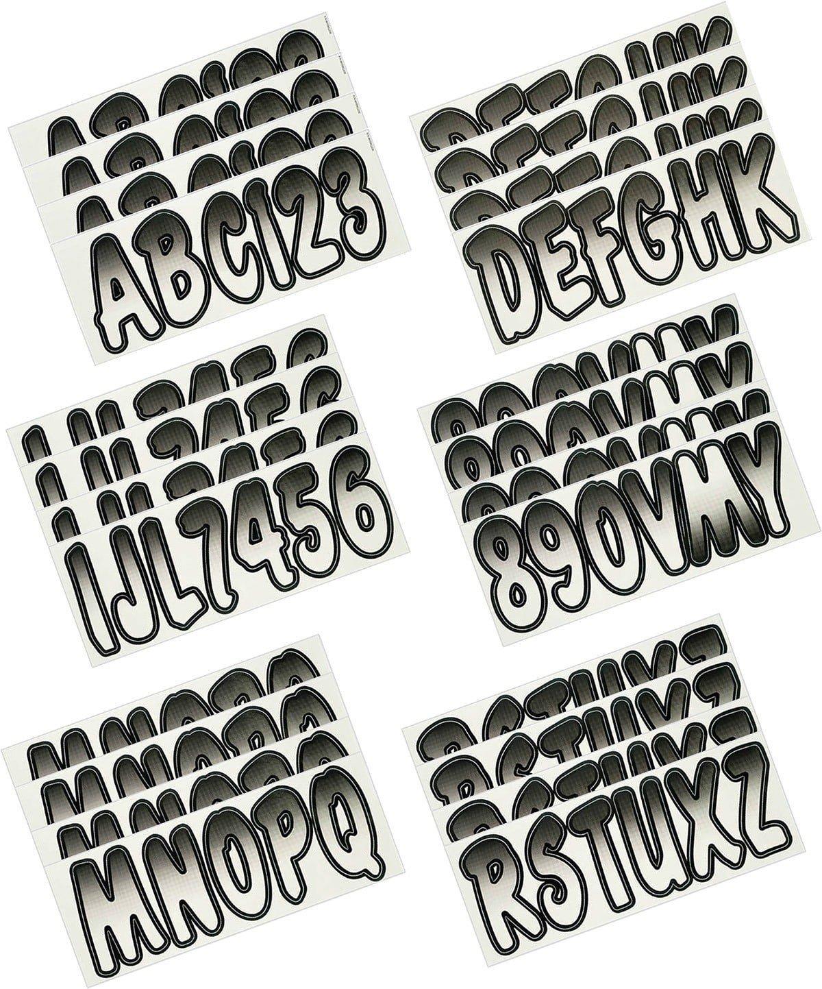 thumbnail image 2 of UanofCn 3\" Boat Registration Numbers And Letters Sticker A... 2 of 11