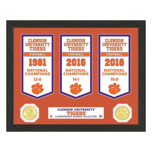 Clemson University Tigers National Champions Banner Collection Photo Mint - Primary Image