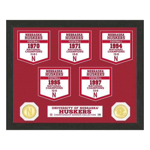 University of Nebraska Cornhuskers National Champions Banner Collection Photo Mint - Primary Image
