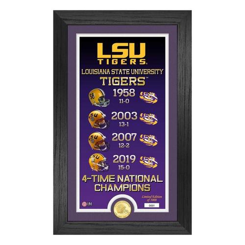 Louisiana State University 4-Time National Champions "Legacy" Bronze Coin Photo Mint - Primary Image