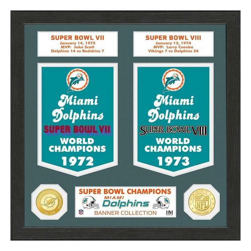 Miami Dolphins Super Bowl Banner Collection Bronze Coin Photo Mint - Primary Image