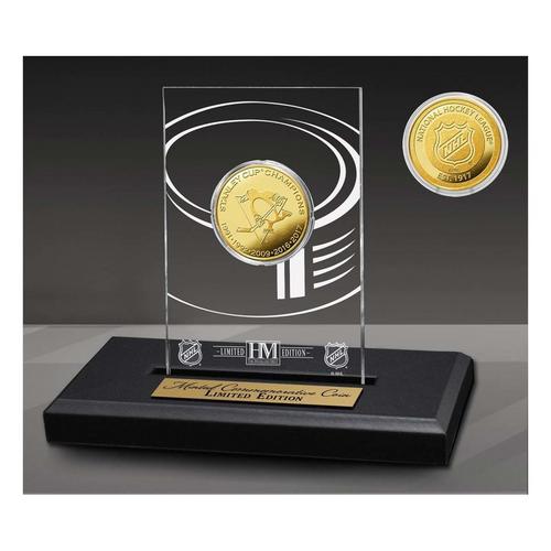 Pittsburgh Penguins 5-Time Champions Acrylic Gold Coin - Primary Image