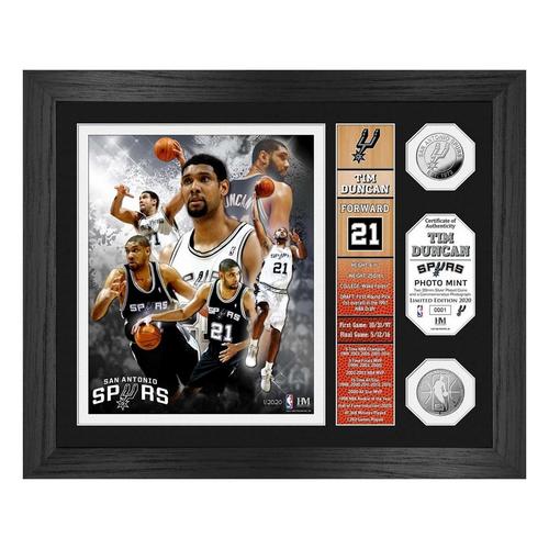 Tim Duncan “Hall of Fame” Banner Silver Coin Photo Mint - Primary Image