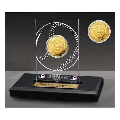 Highland Mint Chicago Cubs 3-Time Champions Gold Coin in Acrylic Display - Primary Image
