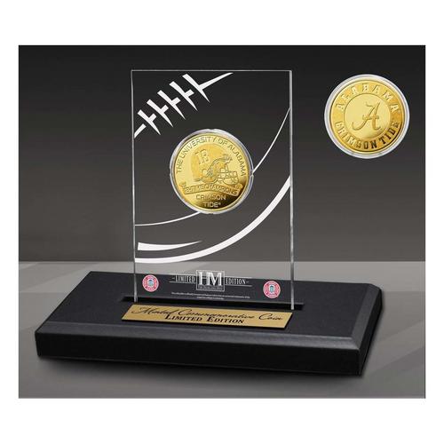 University of Alabama Crimson Tide 18-Time National Champions Gold Coin in Acrylic Display - Primary Image