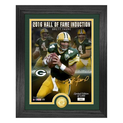 Brett Favre Packers Hall of Fame Induction Bronze Coin Signature Photo Mint - Primary Image