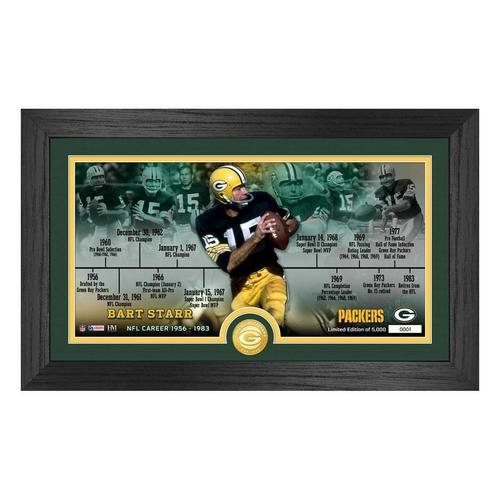 Bart Starr Packers Career Timeline Bronze Coin Pano Photo Mint - Primary Image